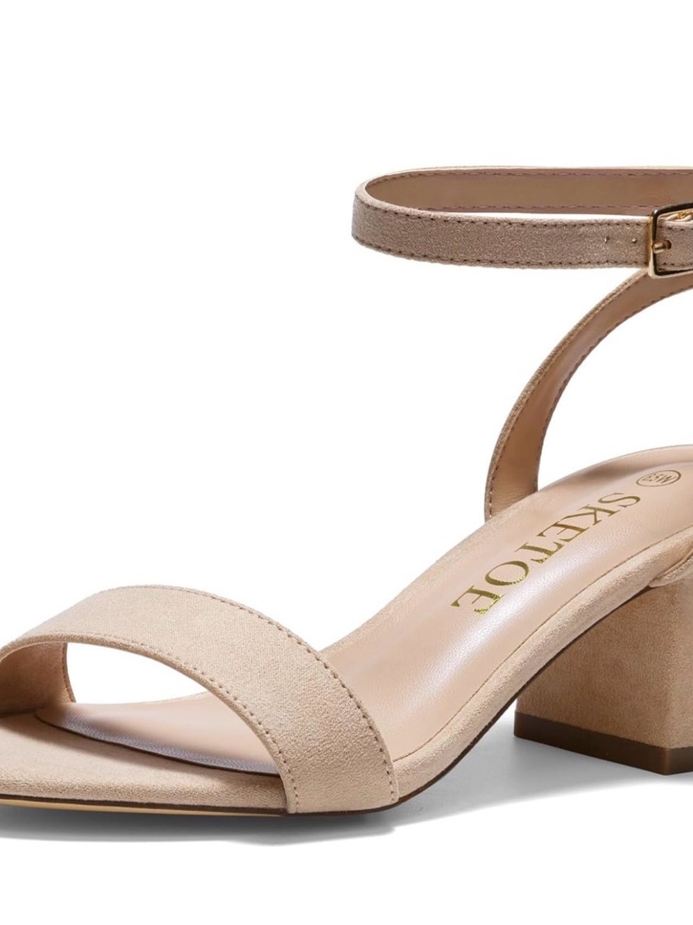 NWT Wide width ankle strap nude heels Size 7 Wide